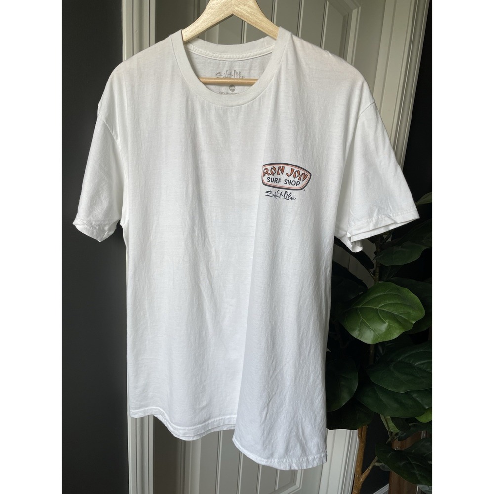 Ron Jon Surf Shop Salt Life Shirt White Marlin Fish Graphic Tee Men's Large